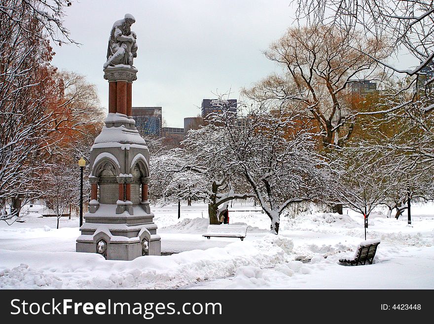 Stock image of a snowing winter at Boston, Massachusetts, USA. Stock image of a snowing winter at Boston, Massachusetts, USA