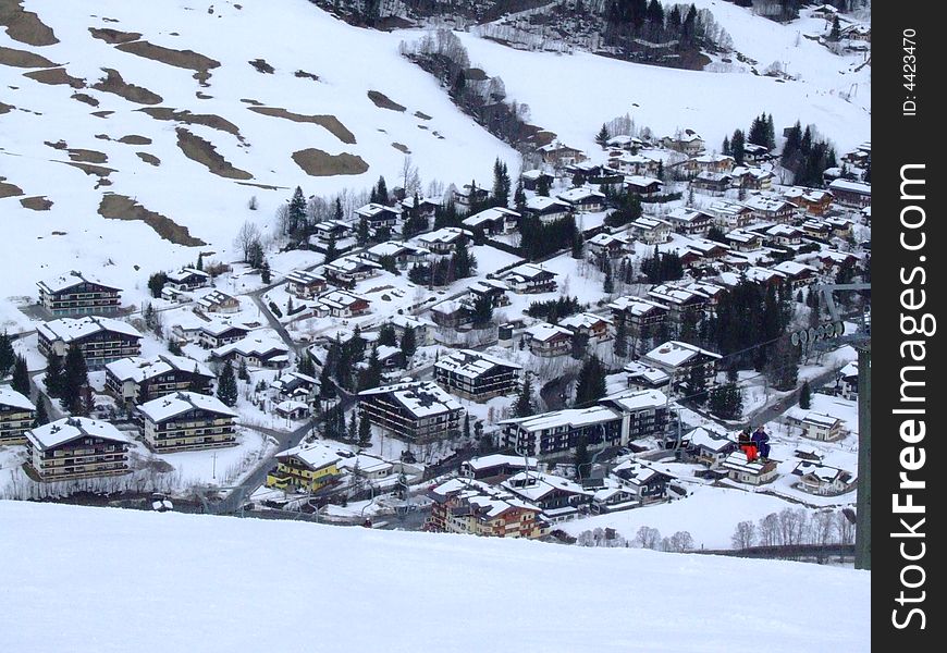 Village in the Austrian Alps (winter). Village in the Austrian Alps (winter)