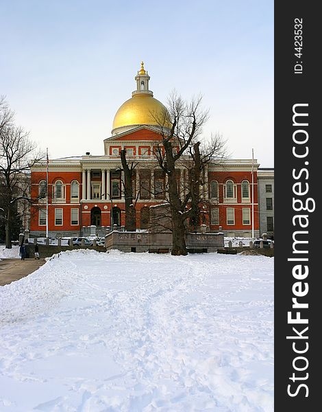 Stock image of a snowing winter at Boston, Massachusetts, USA. Stock image of a snowing winter at Boston, Massachusetts, USA