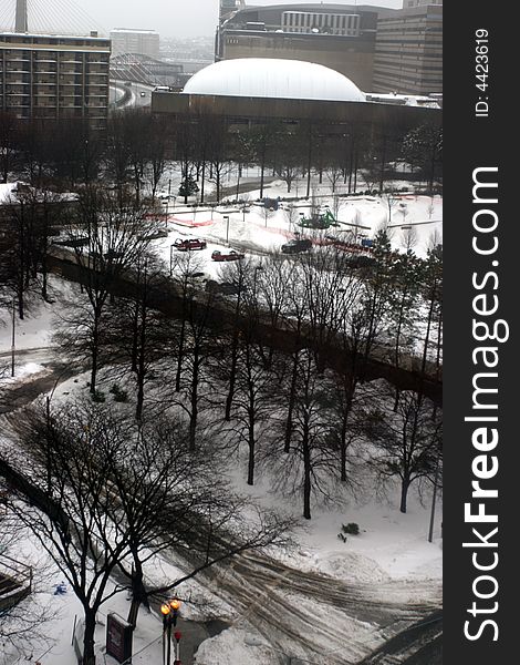 Stock image of a snowing winter at Boston, Massachusetts, USA. Stock image of a snowing winter at Boston, Massachusetts, USA