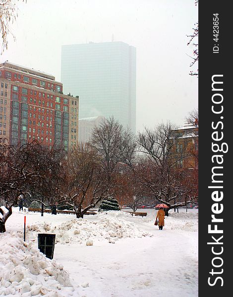 Stock image of a snowing winter at Boston, Massachusetts, USA. Stock image of a snowing winter at Boston, Massachusetts, USA