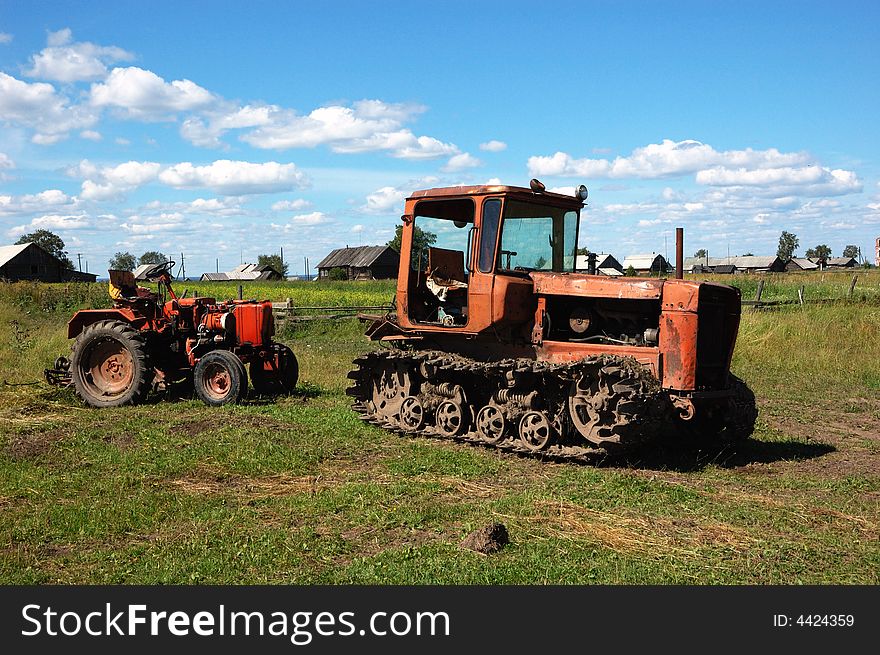 Old Tractors On The Field