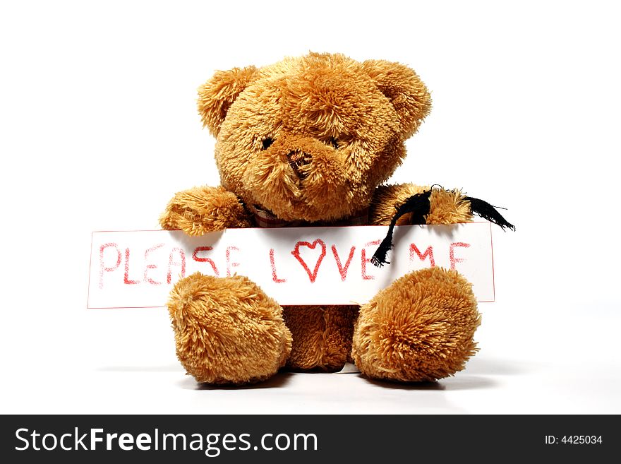 Emo love with teddybear with mourning band