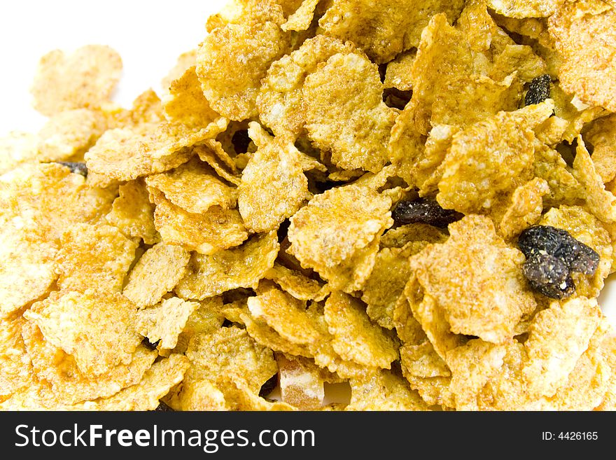 Cornflakes background and close up