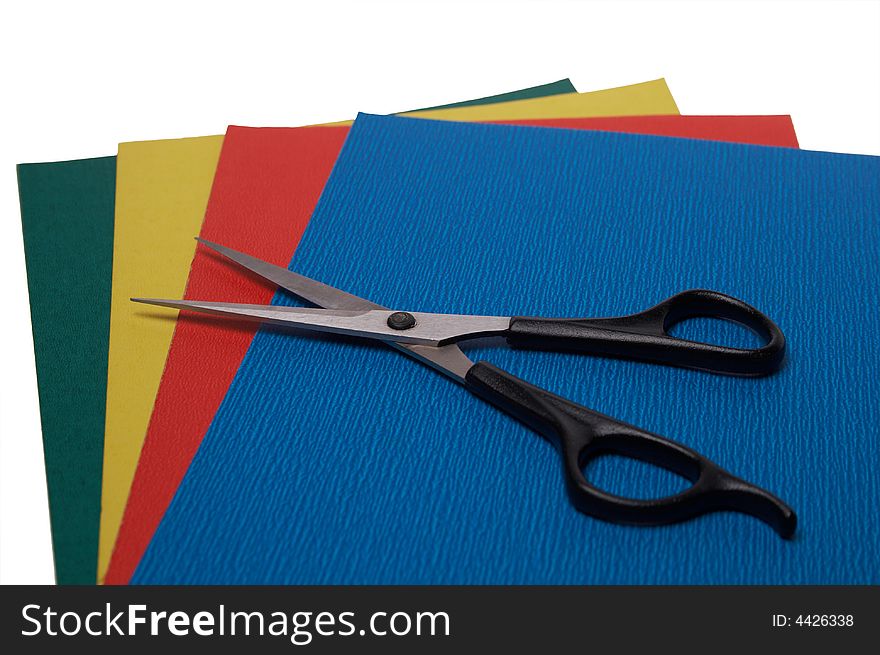 Scissors on colored paper 3