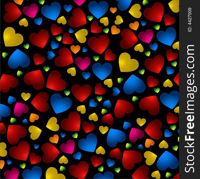 Stylish background with colored hearts. Stylish background with colored hearts
