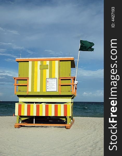 Green Lifeguard Tower found in South Beach - Even Line. Green Lifeguard Tower found in South Beach - Even Line