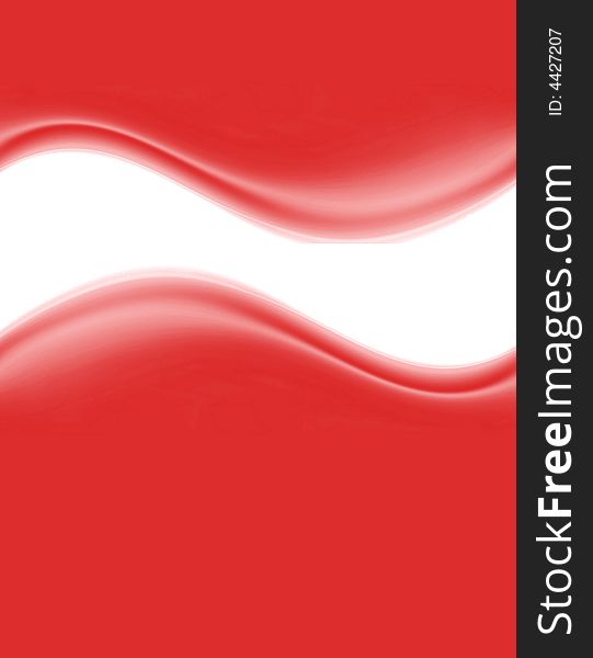 Smooth satin red waves background on white banner copyspace. Smooth satin red waves background on white banner copyspace