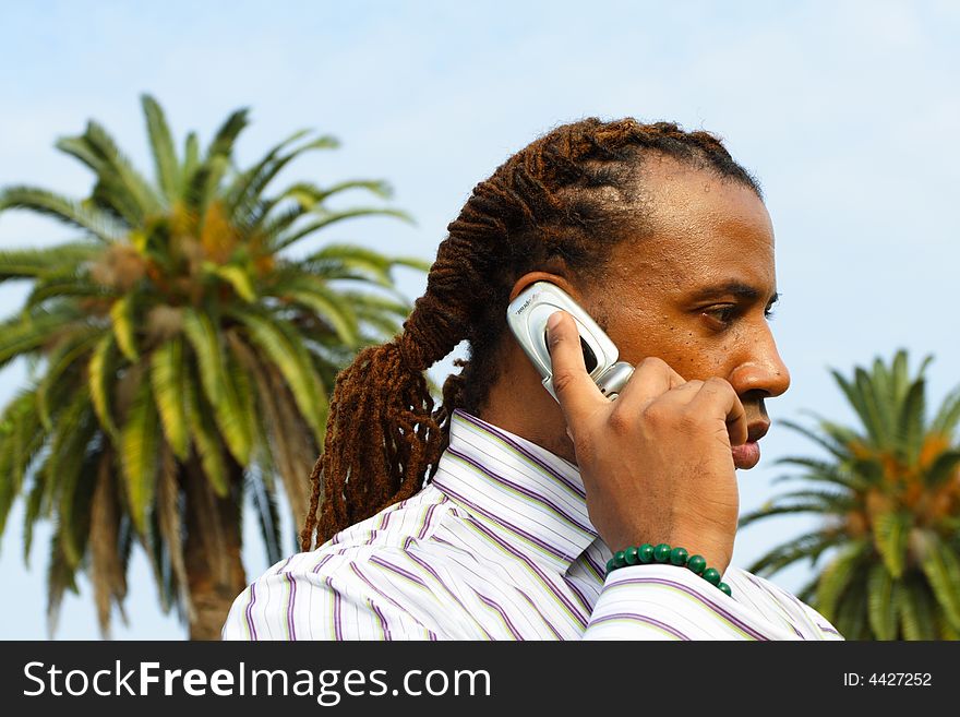 Businessman talking on the phone. Businessman talking on the phone
