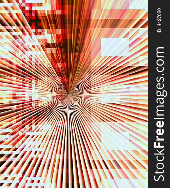 Red vivid technology connections in a mosaic style abstract burst background design. Red vivid technology connections in a mosaic style abstract burst background design