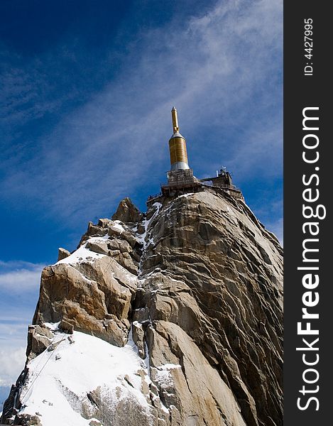 A tower on the highest point of Mt. Blanc. A tower on the highest point of Mt. Blanc.