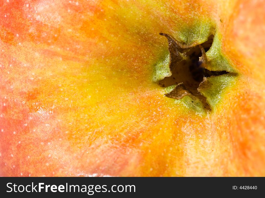 Macro red apple closeup background