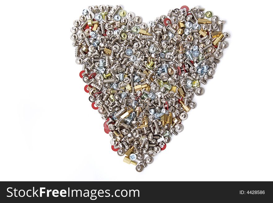 A heart made from different screws