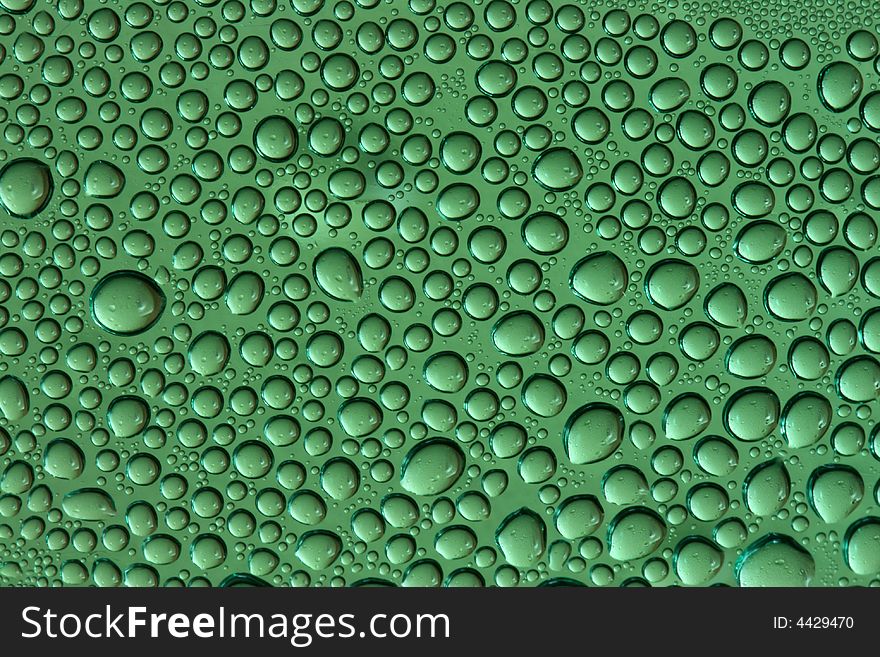 Green Drops Of Water