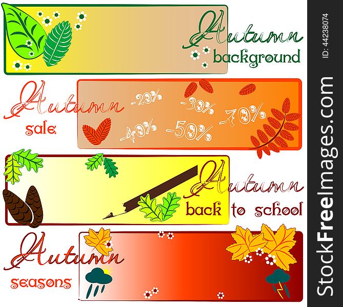 Autumn colored labels with fields for text. Autumn colored labels with fields for text