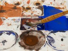 Paint Brush And Palette Stock Photography Paint Brush And Palette Stock Photography