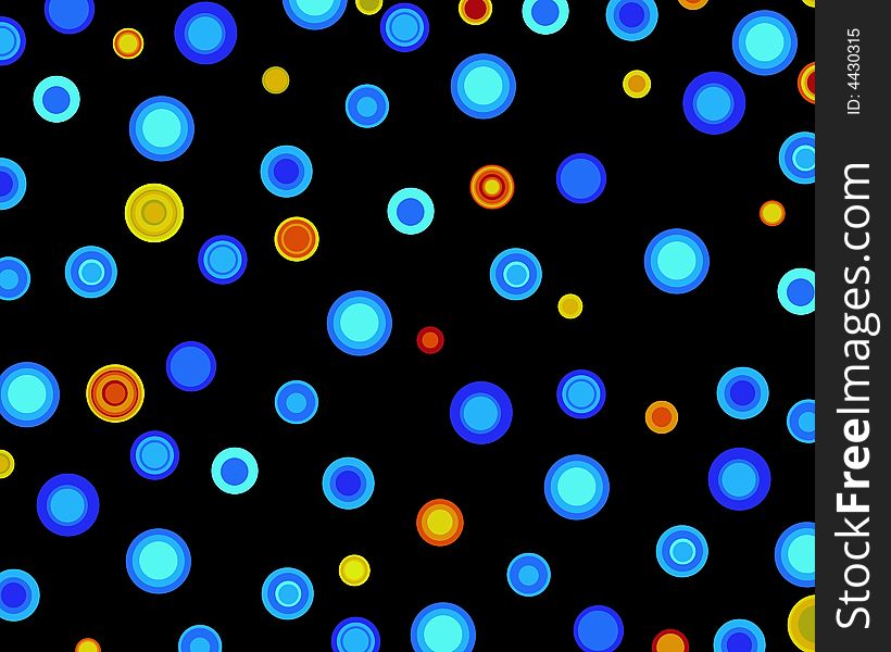 Abstract background containing lots of retro dots over a black background. Abstract background containing lots of retro dots over a black background