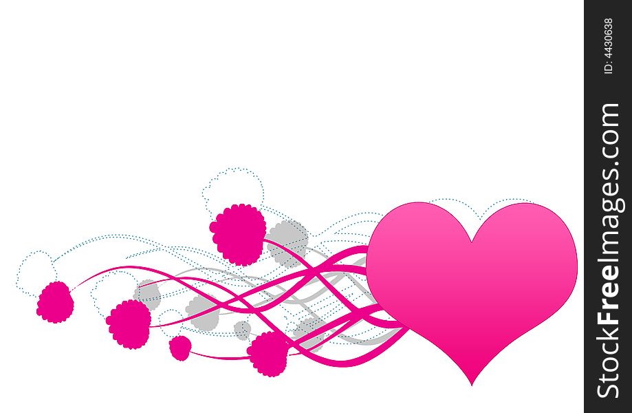 Decorated heart - vector