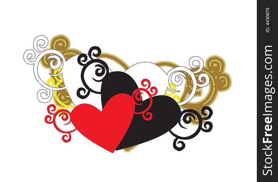 Decorated vector heart in white background for best use your greeting related works
