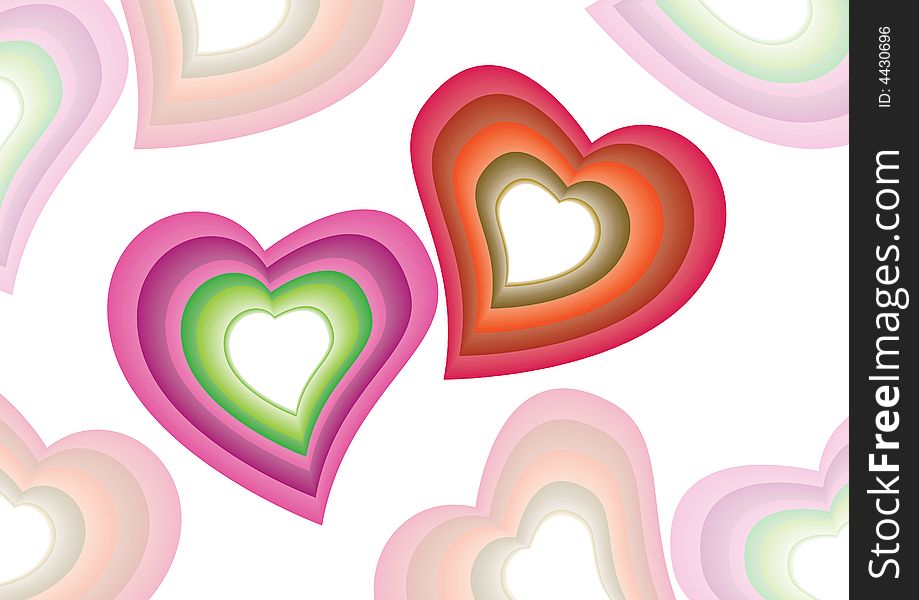 Colorful Hearts Background