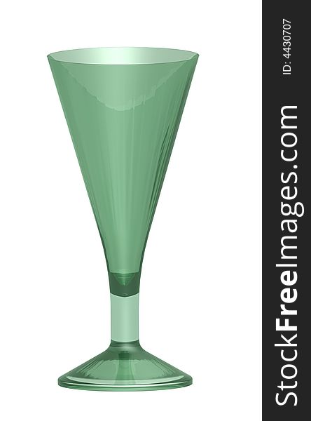 This is green glass of wine on white background. This is green glass of wine on white background