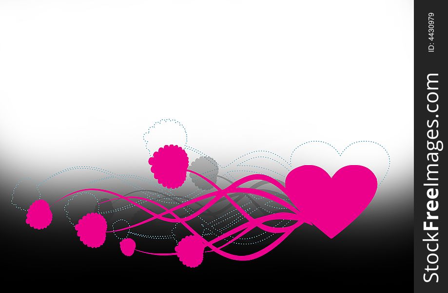 Decorated heart in black background for best use your greeting related works