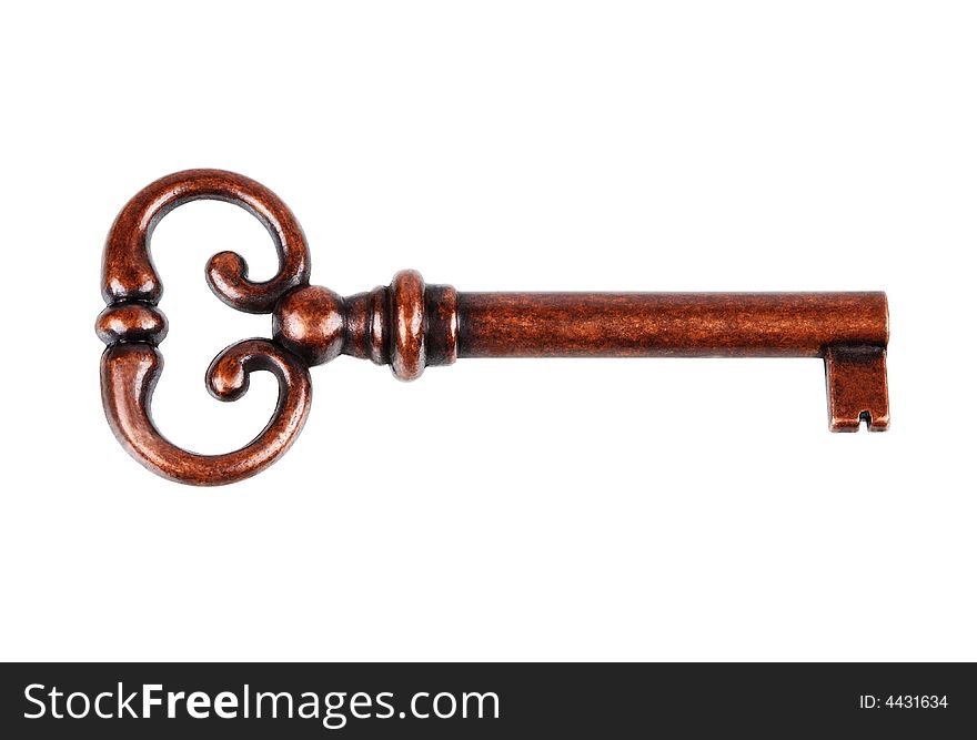 Vintage key isolated on white. Vintage key isolated on white