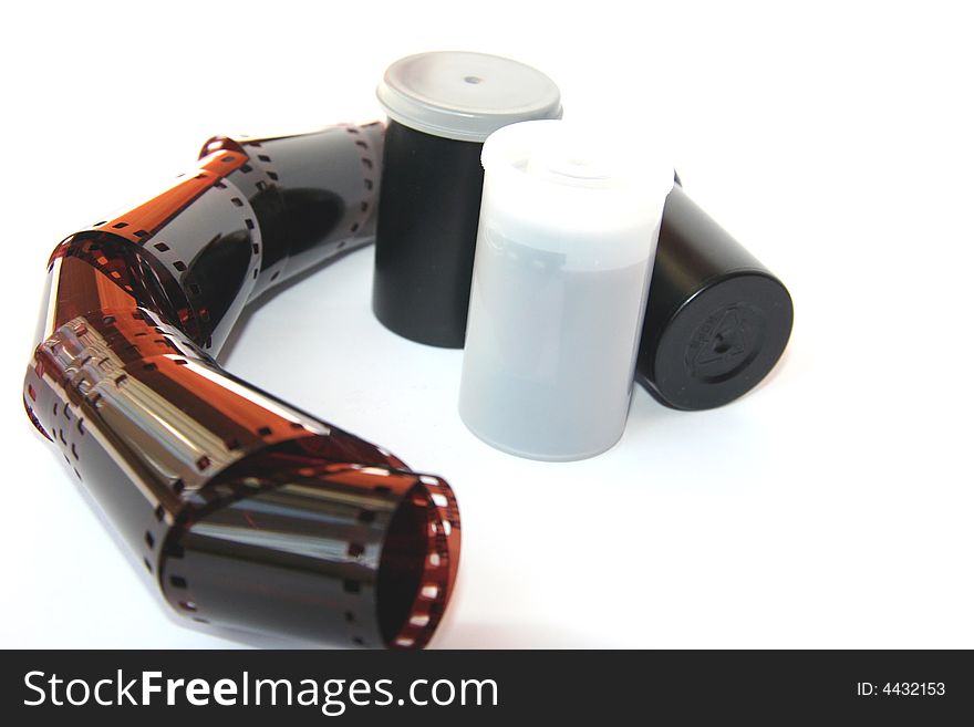 Film negatives on white background. Film negatives on white background.