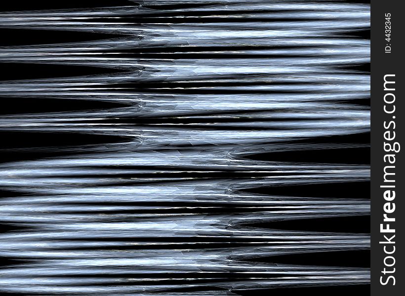 Energy surfaces silver water lines on black. Illustration made on computer.