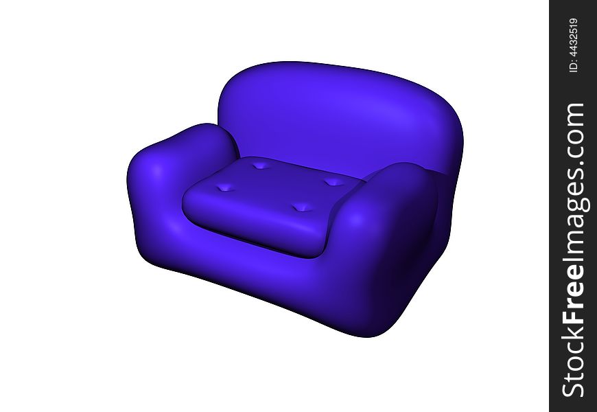 Single armchair, leather, color dark blue. Single armchair, leather, color dark blue