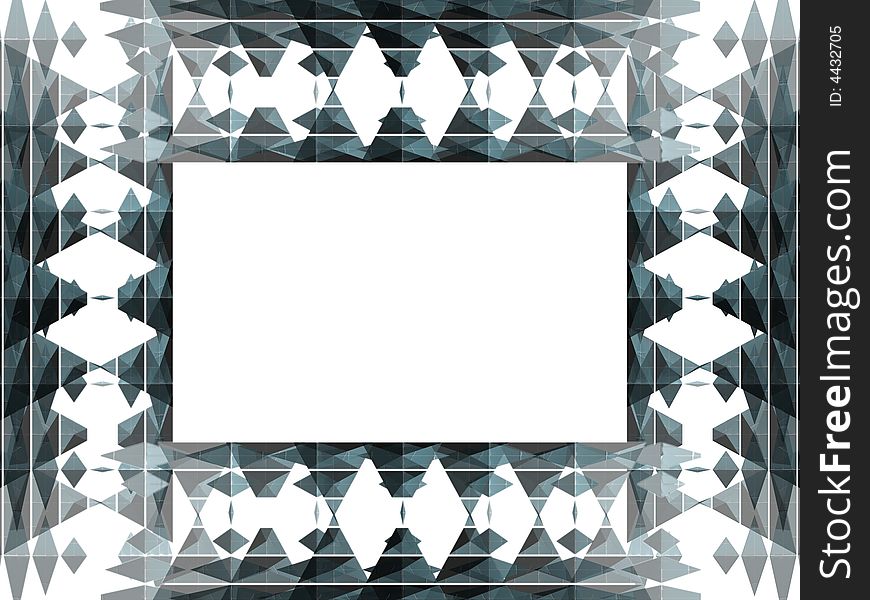 Blue frame made of rhombus isolated on white. Illustration made on computer. Blue frame made of rhombus isolated on white. Illustration made on computer.