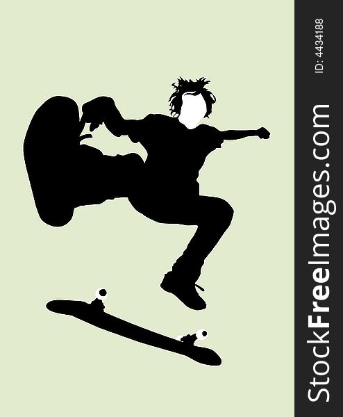 Vector Skateboarder on simply background