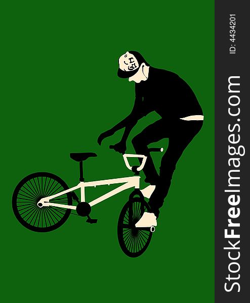 Bmx rider on simple background