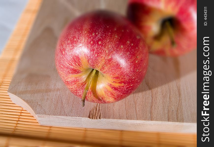 Red apples in a kitchen