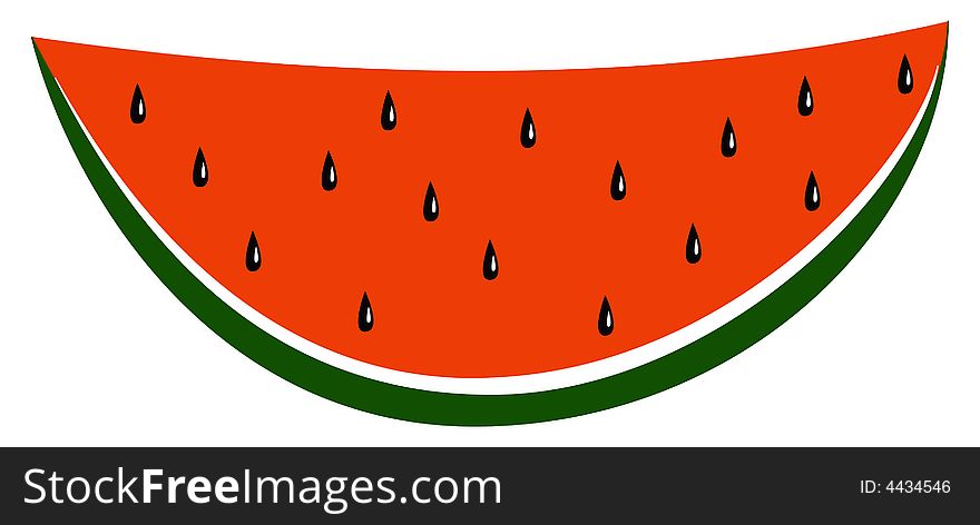 Simple vector illustration of watermelon. Simple vector illustration of watermelon.