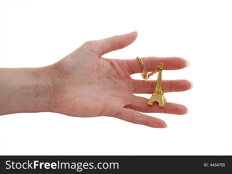 Tower, hand, gold, fingers, building, french. Tower, hand, gold, fingers, building, french