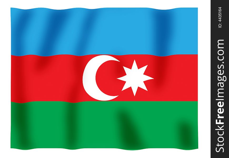 Fluttering image of the Azerbaijan national flag. Fluttering image of the Azerbaijan national flag