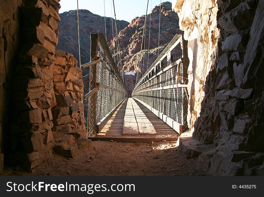 Bridge across Colorado river in Grand Canyon NP. Bridge across Colorado river in Grand Canyon NP