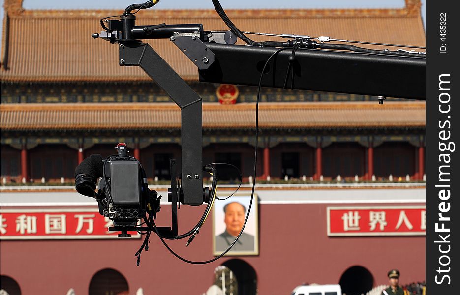 Shooting the Tian'anmen Rostrum. ---------------- Shoot a image telefilm in Beijing.