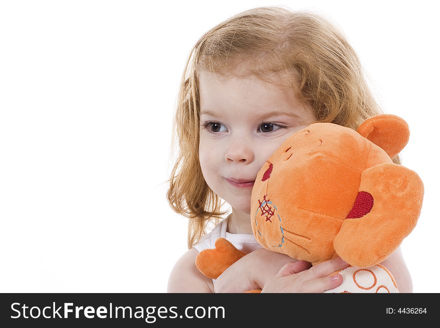 Cute little girl with teddy