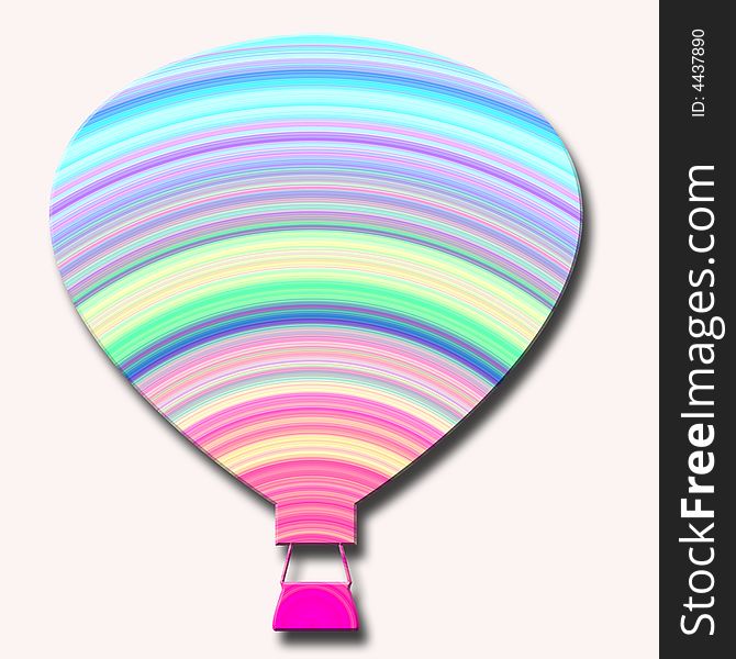 HOt air balloon in pastel colors