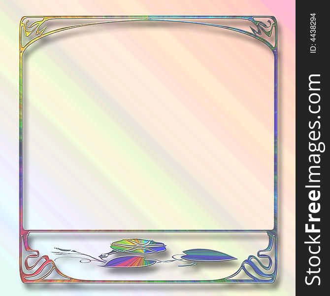 Abstract multicolored frame over pastel gradient background. Abstract multicolored frame over pastel gradient background