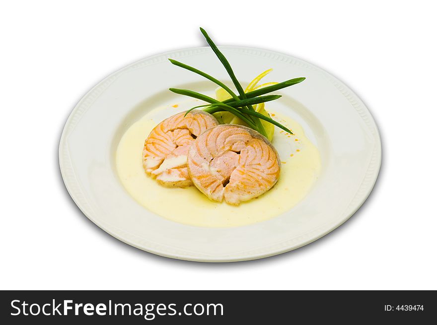 Salmon with the tender sauce