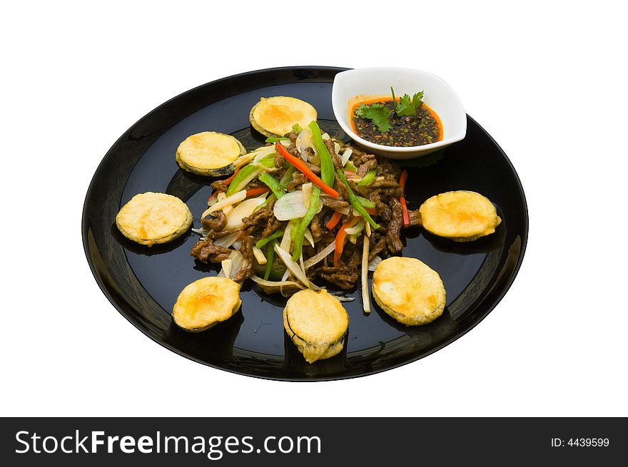 Fried beef with the vegetables