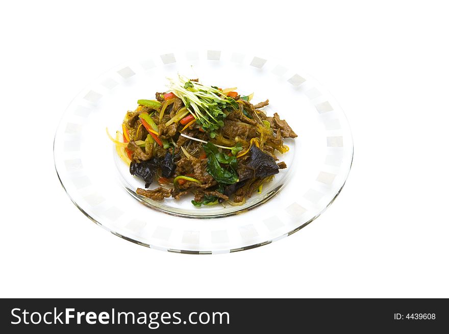 Fried beef with the vegetables
