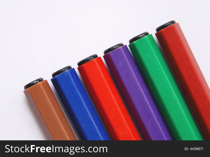 Pack of felt-tip pens isolated on white background