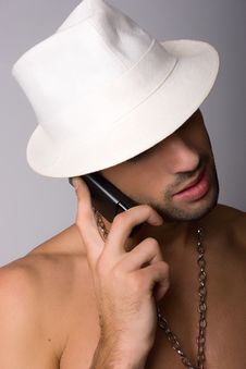 Cellphone Talking Royalty Free Stock Photos