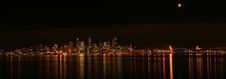 Seattle Skyline With Eclipse Stock Image Seattle Skyline With Eclipse Stock Image