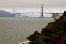 Golden Gate Bridge In A Fog Stock Image