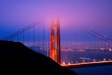 Golden Gate Bridge At Night Stock Photos